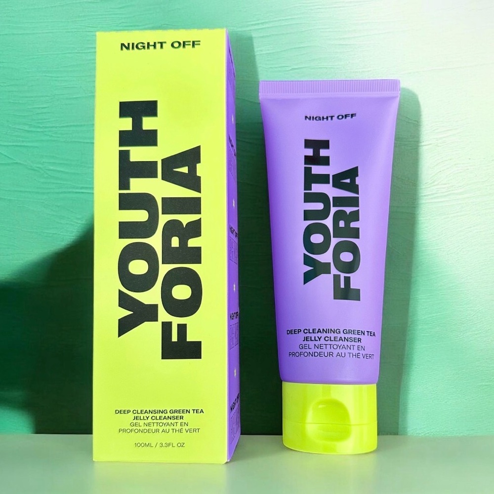 New Youthforia Night Off Deep Cleansing Green Tea Jelly Cleanser; 100ml in box